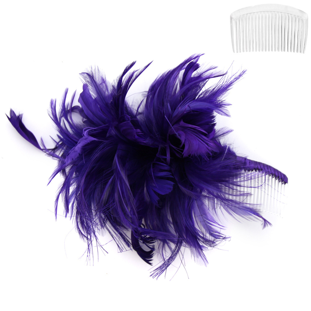 FT11 PU Bendable Feather Hair Comb Fascinator Dressy Fascinators