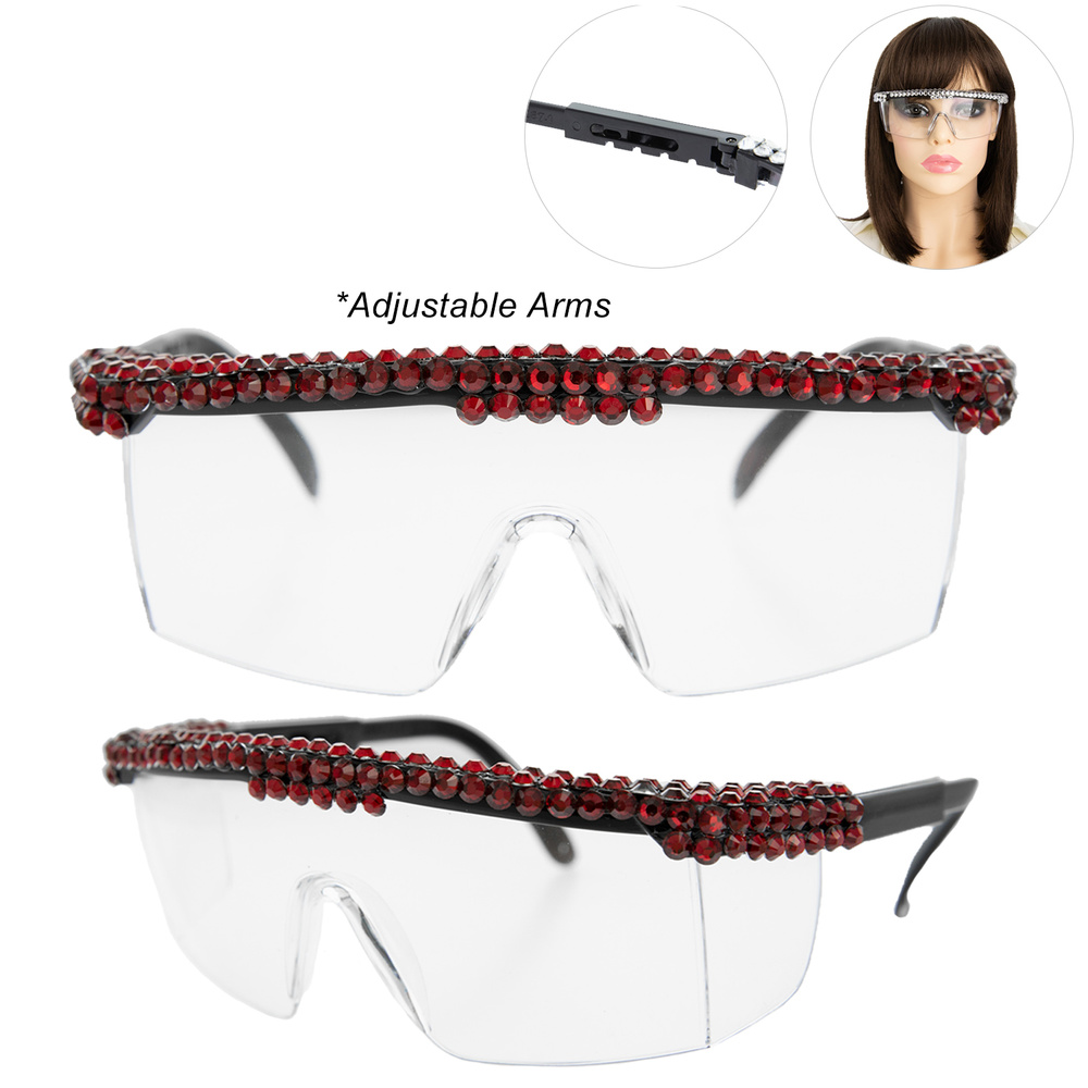 GLY11072 BK SAFETY GLASSES/ PROTECTIVE GOGGLES WITH STONES COVID19