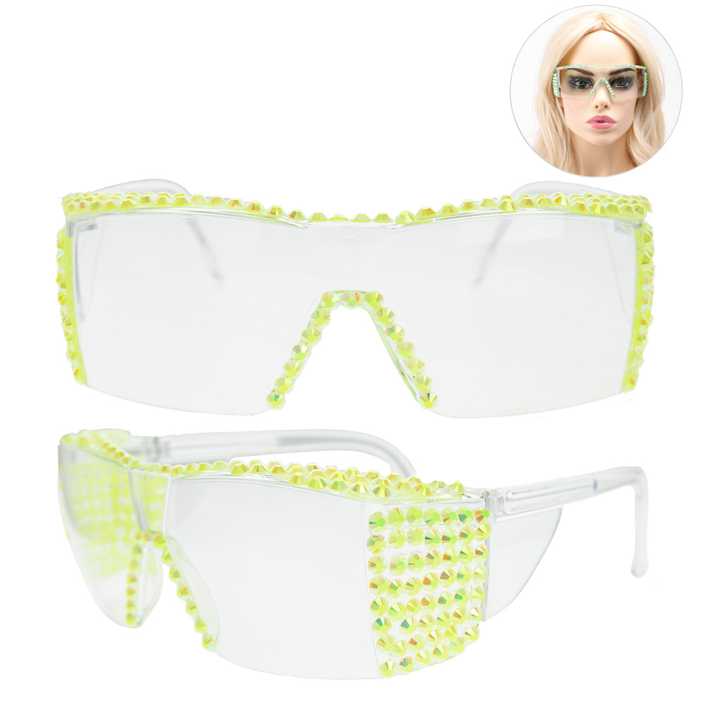 GLY11075 GR SAFETY GLASSES/ PROTECTIVE GOGGLES WITH AB STONE COVID19