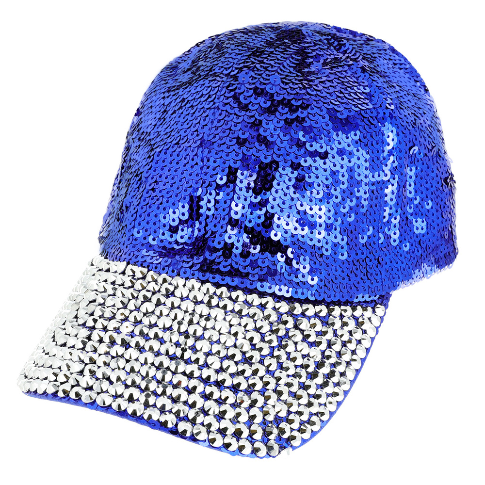 HTC594 G SEQUIN RHINESTONE BRIM BASEBALL GLAM CAP Casual Caps