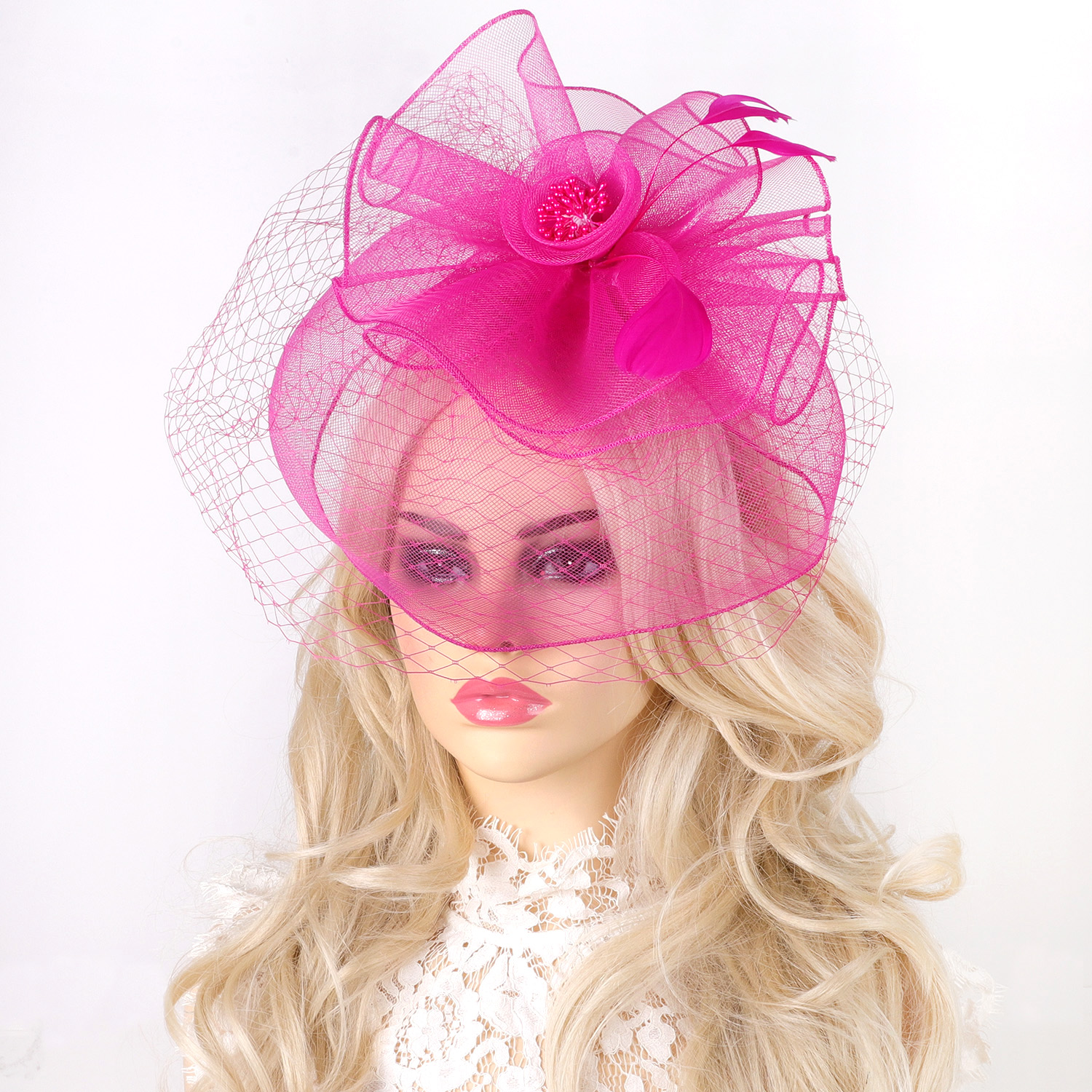 HTH2646 PU KENTUCKY DERBY SOUTHERN STYLE FEATHER FASCINATOR DETACHABLE