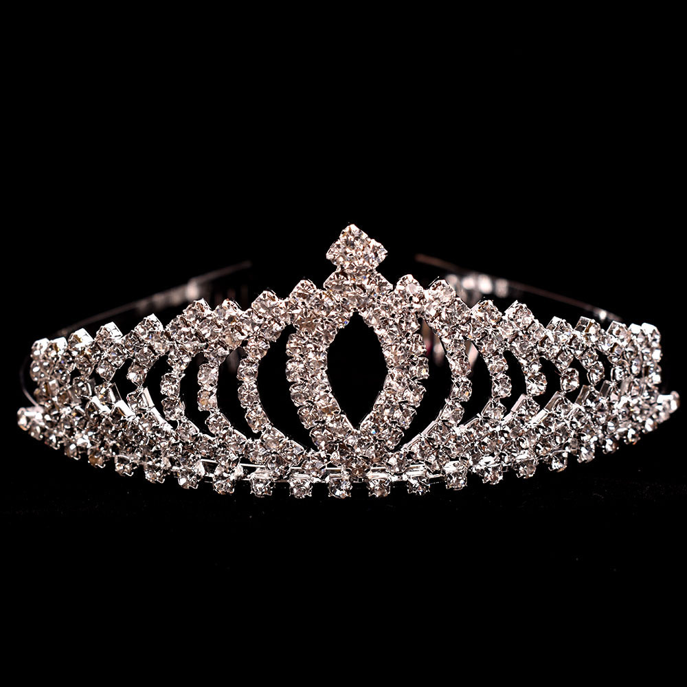 HTY10709 S VICTORIAN DETAILED RHINESTONE TIARA Tiara Crown