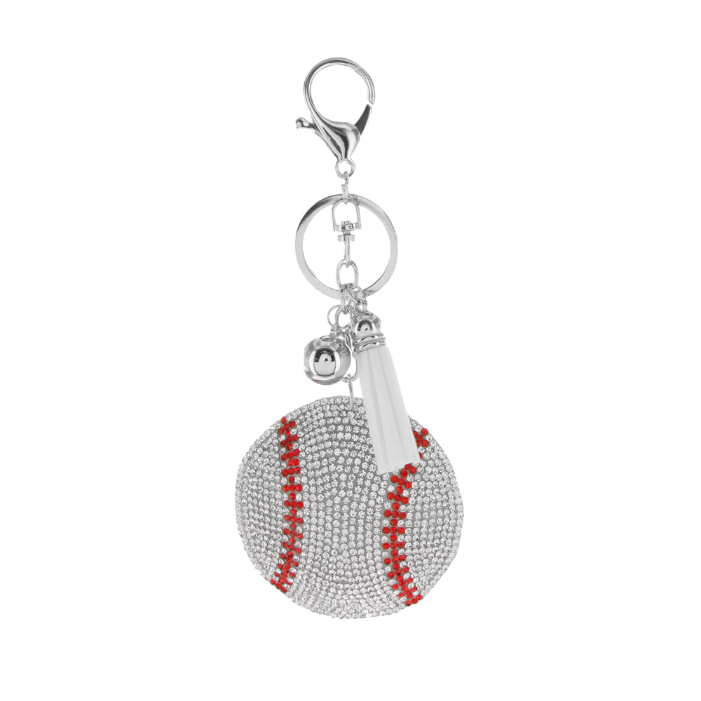 K0005 WHS RHINESTONE BASEBALL KEY CHAIN - Keychains