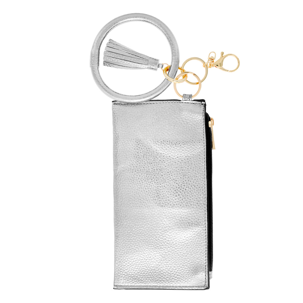 KCY11291 S ZIPPER PURSE WITH WRISTLET AND KEYCHAIN Keychains