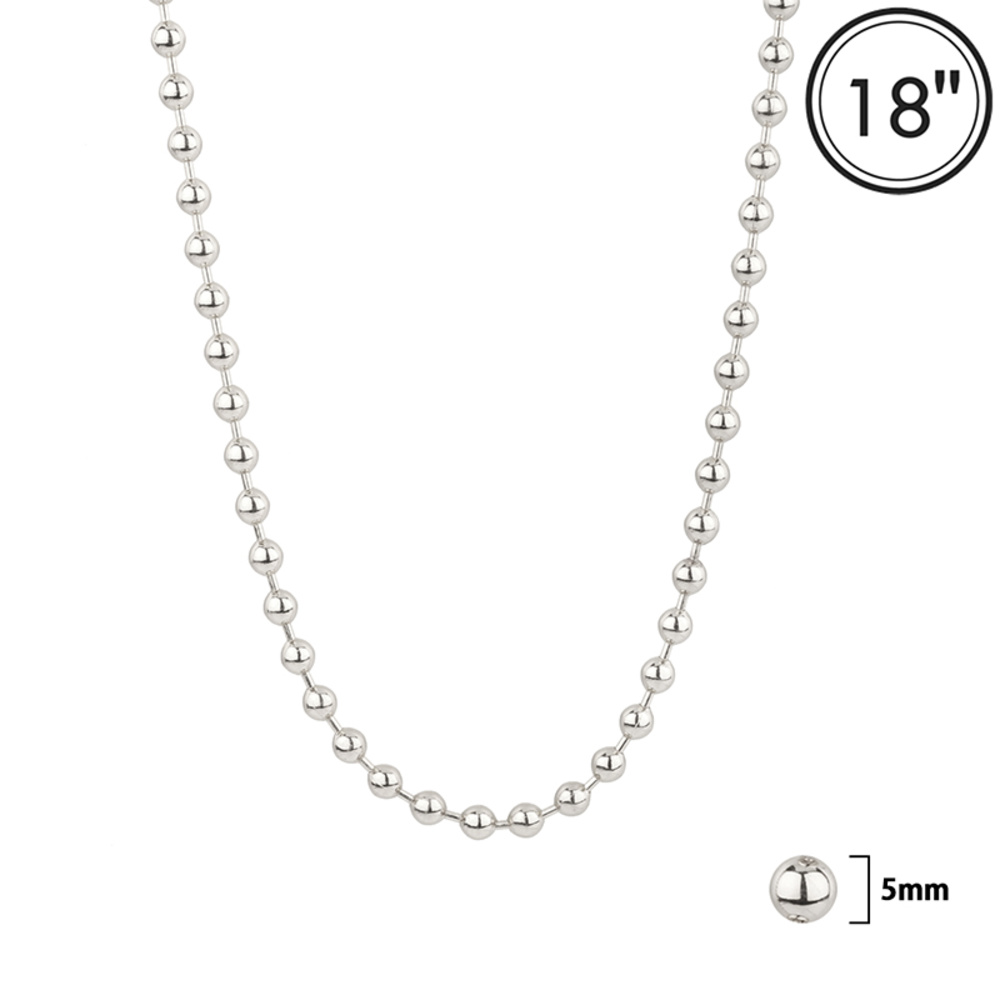 N17709 SV POLISHED BEAD CHAIN NECKLACE Fashion
