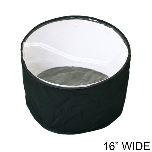 Collapsible Fabric Hat Bag With Clear Vinyl Top And Handle Hatbagbk