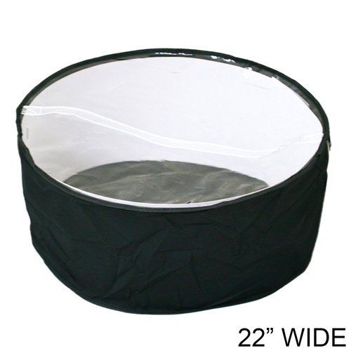 Large Collapsible Fabric Hat Bag With Clear Vinyl Top And Handle Hatbagbklg