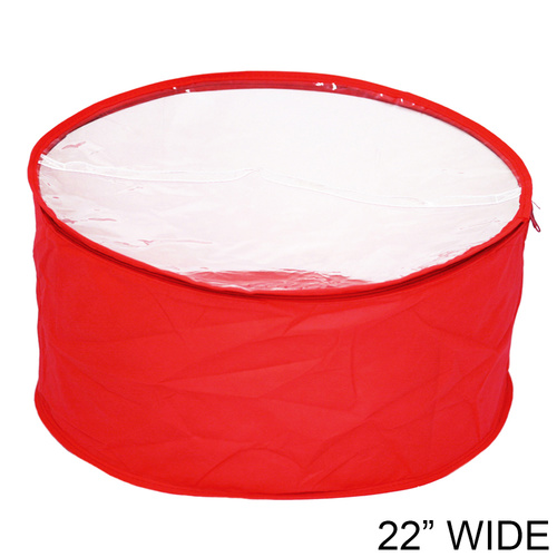 Large Collapsible Fabric Hat Bag With Clear Vinyl Top And Handle Hatbagrdlg