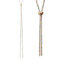 1 LINE RHINESTONE NECKLACE WITH SLIDE ADJUST