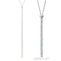 1 LINE RHINESTONE NECKLACE WITH SLIDE ADJUST