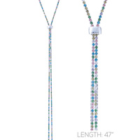 1 LINE RHINESTONE NECKLACE WITH SLIDE ADJU