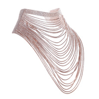 30 LINE LAYERED  DANGLY CHOKER SET