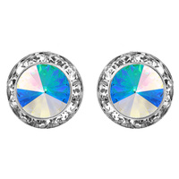 15Mm Rondelle Swarovski Crystal Post Earrings