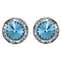 15Mm Rondelle Swarovski Crystal Post Earrings