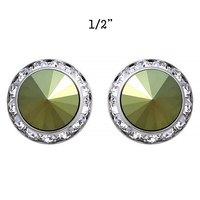 15MM Rondelle Swarovski Crystal Post Earrings