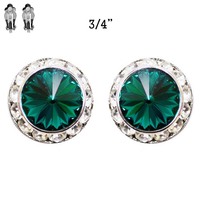 20Mm Rondelle Swarovski Crystal Clip Earrings 40007Ceem
