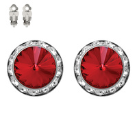 20Mm Rondelle Swarovski Crystal Clip Earrings
