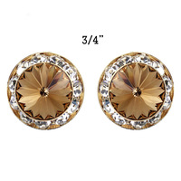 Rondelle Swarovski Crystal Post Earrings 24