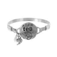 A CUP OF TEA IS LIKE A HUG WIREBRACELET