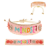MULTICOLOR "MINDSET" POSITIVE AFFIRMATION MESSAGE ADJUSTABLE PULL BRACELET