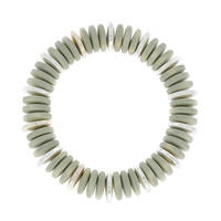 BOHO STYLE NATURAL WOOD DISC BEADED STACKABLE STRETCH BRACELET