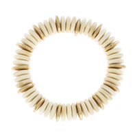 BOHO STYLE NATURAL WOOD DISC BEADED STACKABLE STRETCH BRACELET