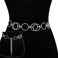 ONE SIZE CIRCLE CHAIN LINK WAIST BELT WITH CLASP CLOSURE