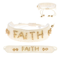 FAITH - AFFIRMATION DEVOTION SPIRITUAL MESSAGE ADJUSTABLE PULL BRACELET
