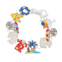 TROPICAL VACATION ENAMEL COATED BRACELET WITH MAGNETIC CLOSURE IN SILVER TONE METAL