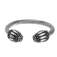 WESTERN DOUBLET CABLE CUFF BRACELET IN OXIDIZED SILVER TONE METAL