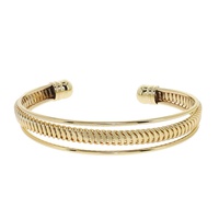 3-ROW SNAKE CHAIN METAL CUFF BANGLE BRACELET
