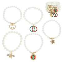 HONEY BEE BEADED CHARM STRETCH BRACELET SET