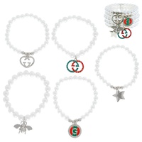 HONEY BEE BEADED CHARM STRETCH BRACELET SET