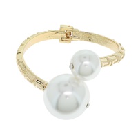 PEARL ASYMMETRICAL GREEK KEY SQUARE CUFF BRACELET