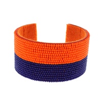 GAME DAY BEADED STRIPED SNAP CUFF BRACELET