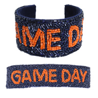 GAME DAY BEADED SNAP CUFF BRACELET