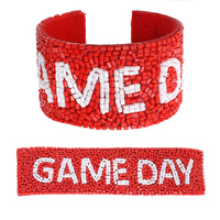 GAME DAY BEADED SNAP CUFF BRACELET