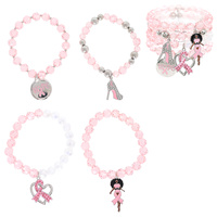 4-PACK PINK RIBBON BLACK GIRL MAGIC BRACELET SET
