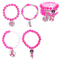 4-PACK PINK RIBBON BLACK GIRL MAGIC BRACELET SET