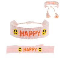 KNITTED MESSAGE ADJUSTABLE PULL WOVEN BRACELET