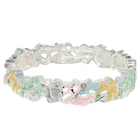 SEA LIFE RHINESTONE METAL STRETCH BRACELET