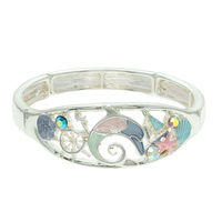 SEA LIFE AB RHINESTONE METAL STRETCH BRACELET