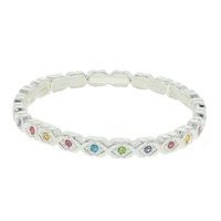 VALENTINE XOXO RHINESTONE METAL STRETCH BRACELET