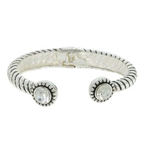 BOHO MARCASITE DOUBLET ROPE HINGE CUFF BRACELET