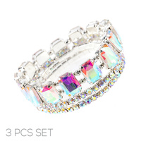 MULTI-CUT PRONG-SET CRYSTAL BRACELET SET