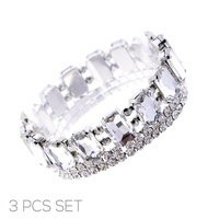 MULTI-CUT PRONG-SET CRYSTAL BRACELET SET