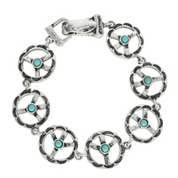 WESTERN PEACE SIGN TURQUOISE MAGNETIC BRACELET