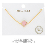 GOLD-DIPPED ENAMEL QUATREFOIL BRACELET