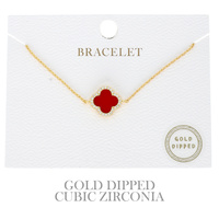 GOLD-DIPPED ENAMEL QUATREFOIL BRACELET