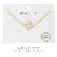 GOLD-DIPPED ENAMEL QUATREFOIL BRACELET